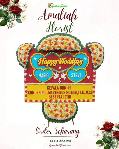 Karangan Papan Bunga Pernikahan di Cikutra